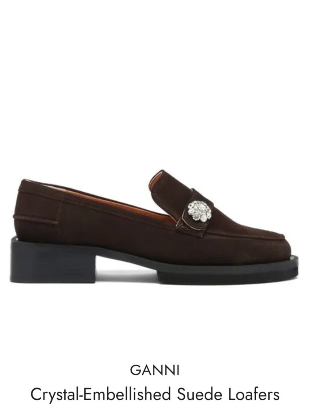 Ganni Brown Suede Loafer "NEW"